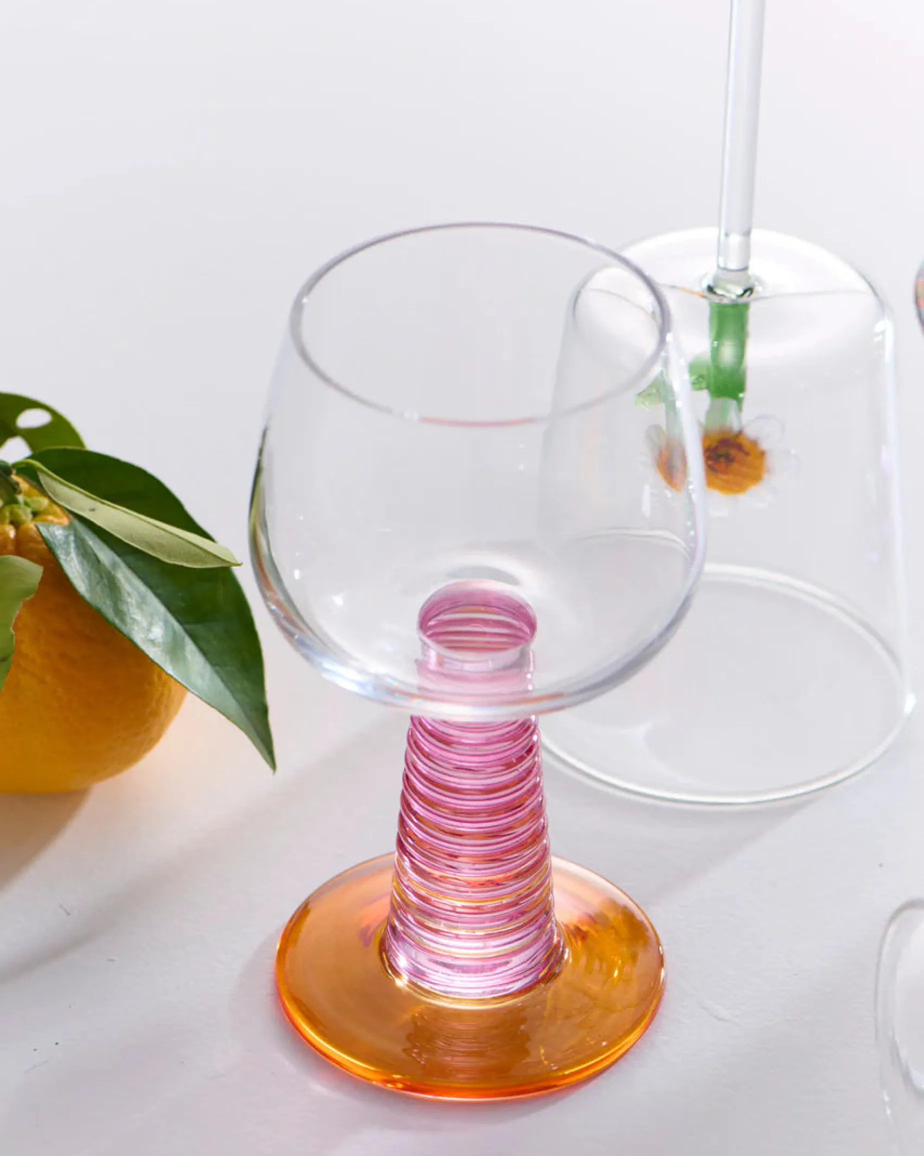 KIP & CO Wine Glass Set 2 SUNSET STALK