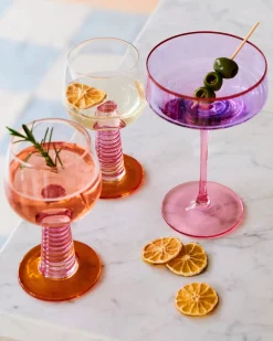 KIP & CO Wine Glass Set 2 SUNSET STALK