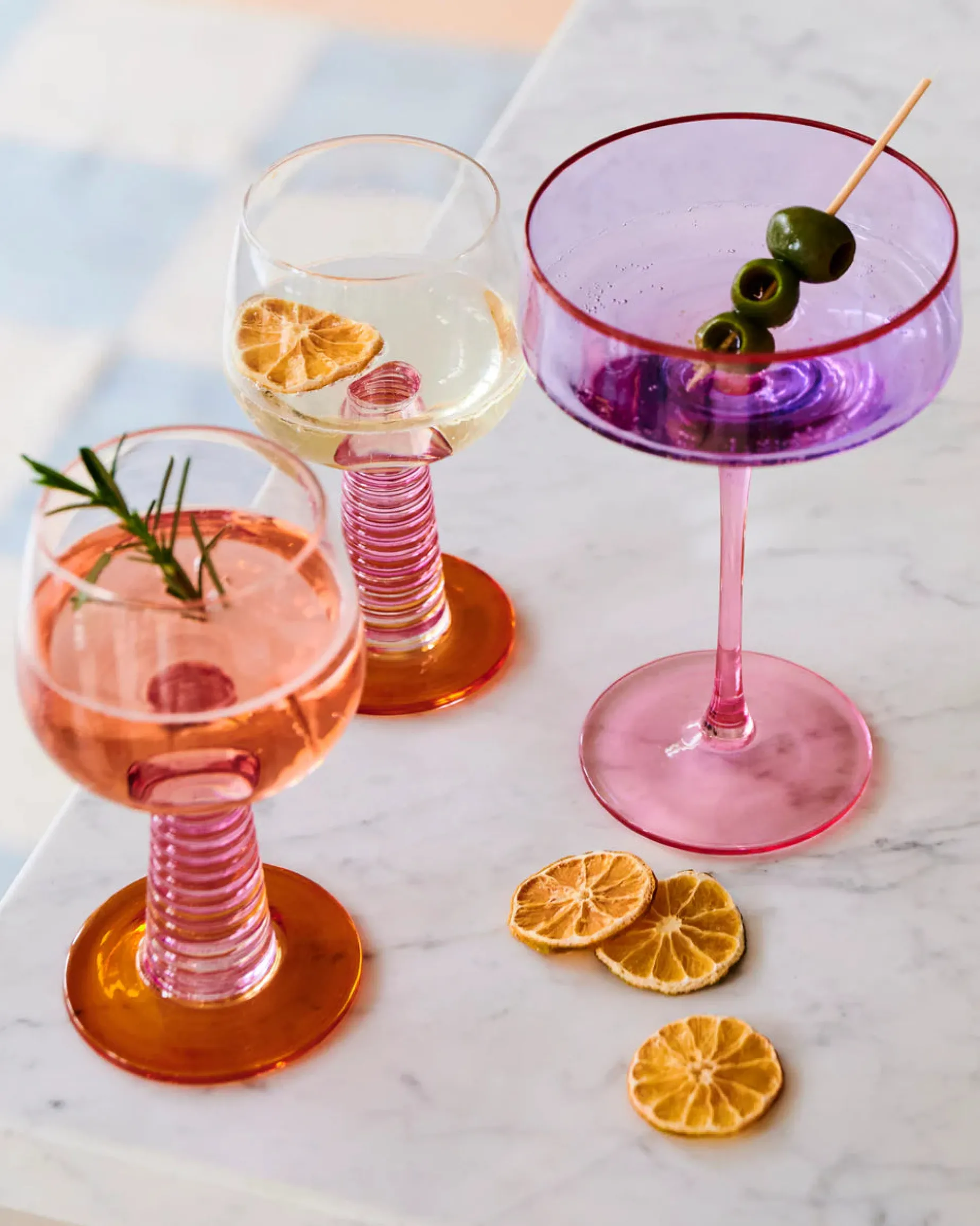 KIP & CO Wine Glass Set 2 SUNSET STALK
