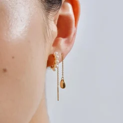 LINDA Brook Thread Earrings GOLD