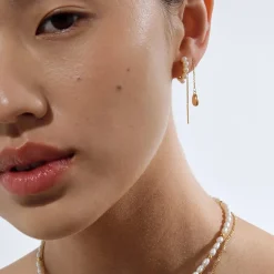 LINDA Brook Thread Earrings GOLD