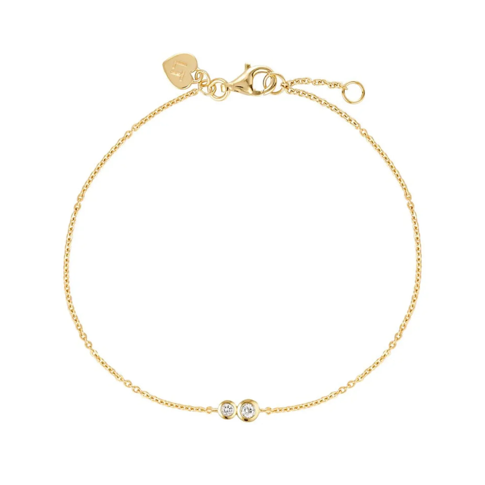 LINDA Duo Bracelet White Topaz GOLD