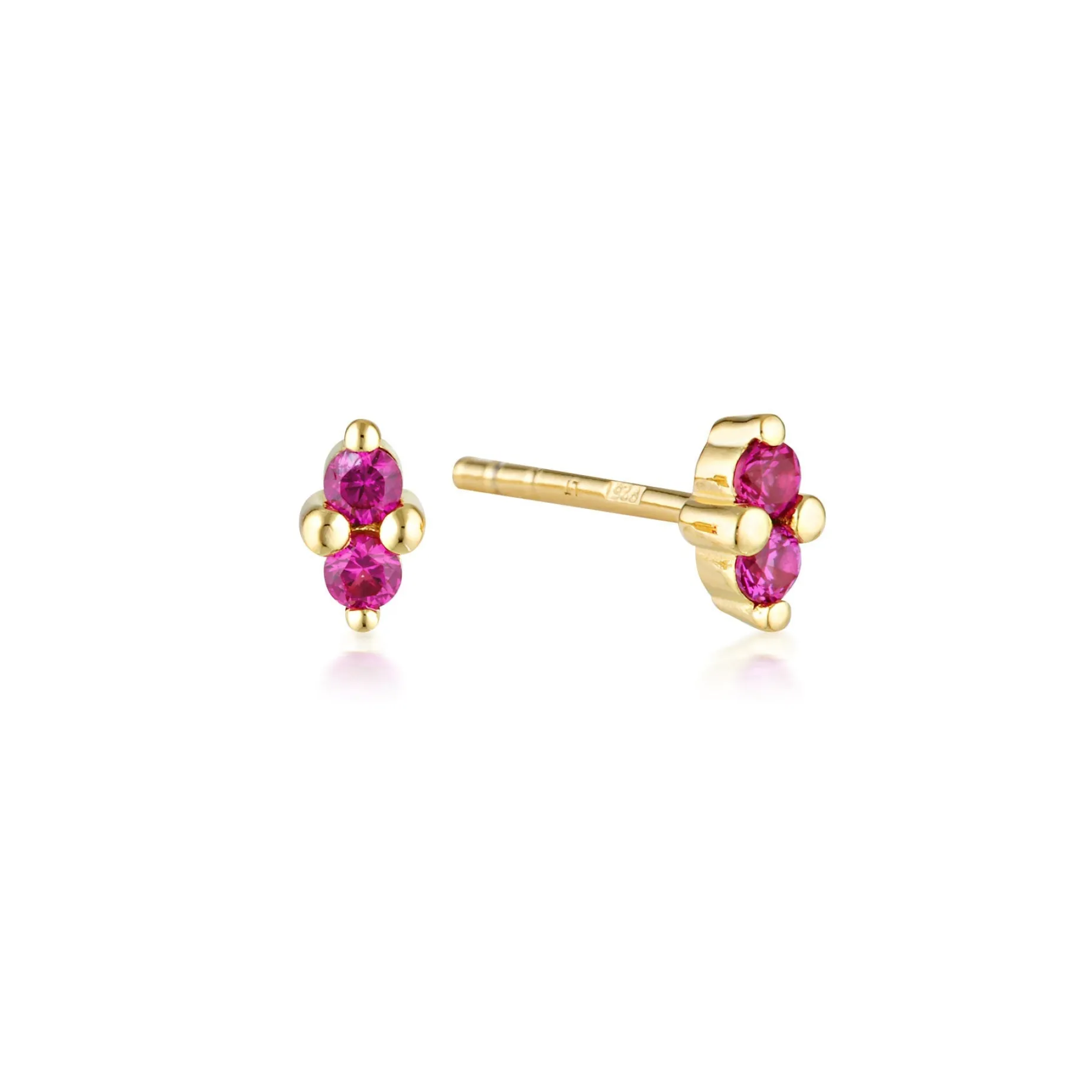 LINDA TAHIJA Birthstone Stud RUBY GOLD