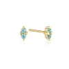 LINDA TAHIJA Birthstone Stud BLUE TOPAZ GOLD