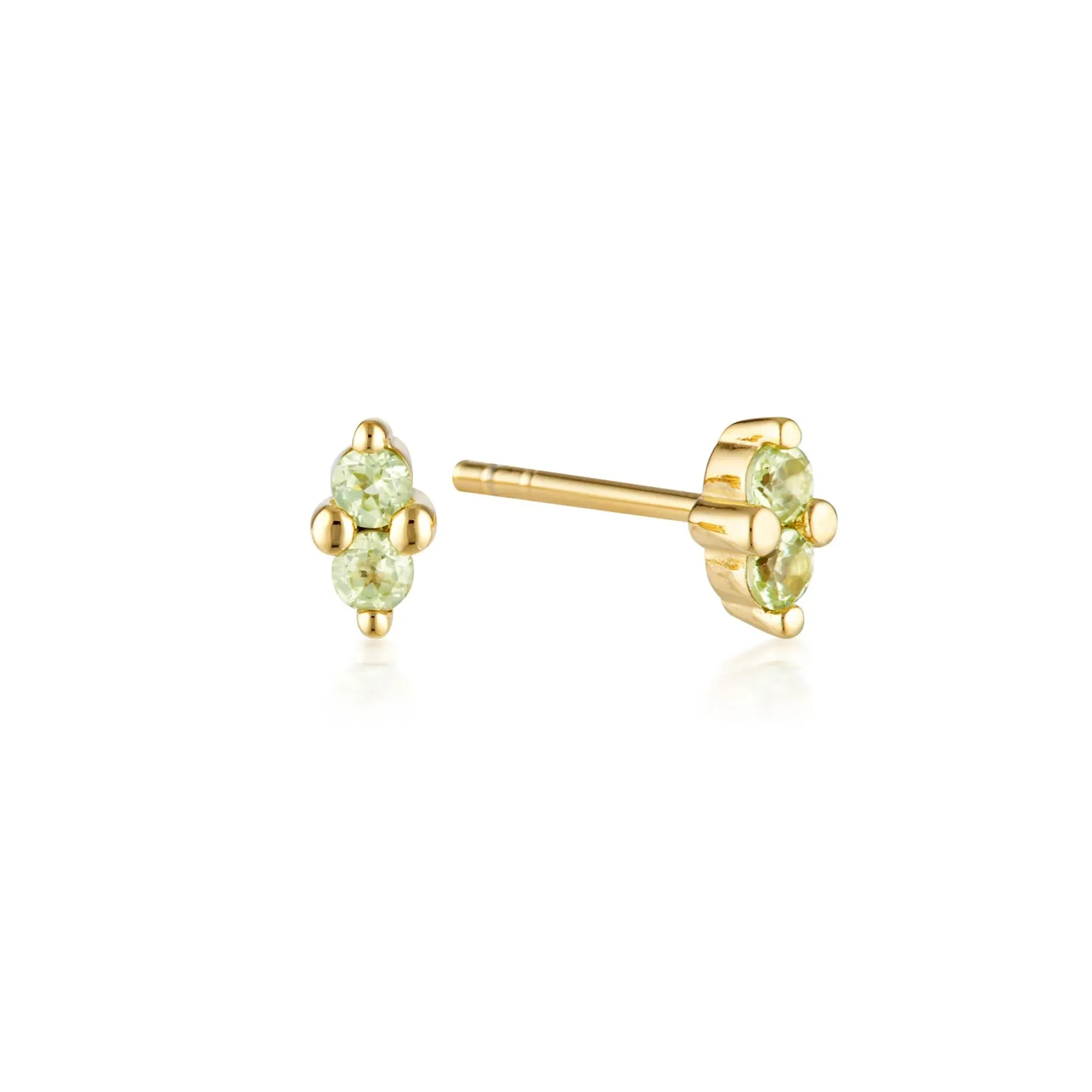 LINDA TAHIJA Birthstone Stud PERIDOT GOLD
