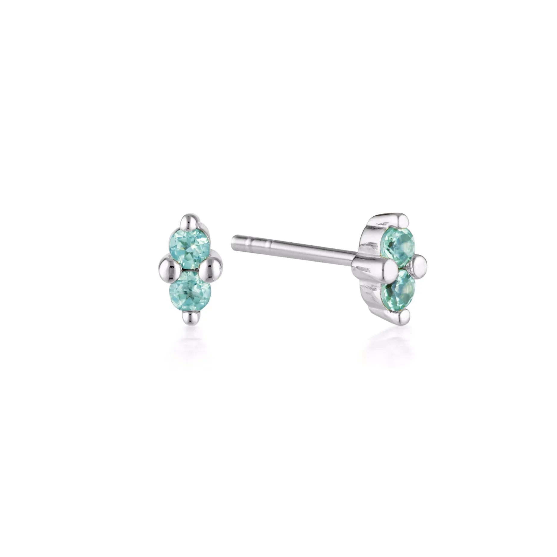 LINDA TAHIJA Birthstone Stud BLUE TOPAZ SILVER
