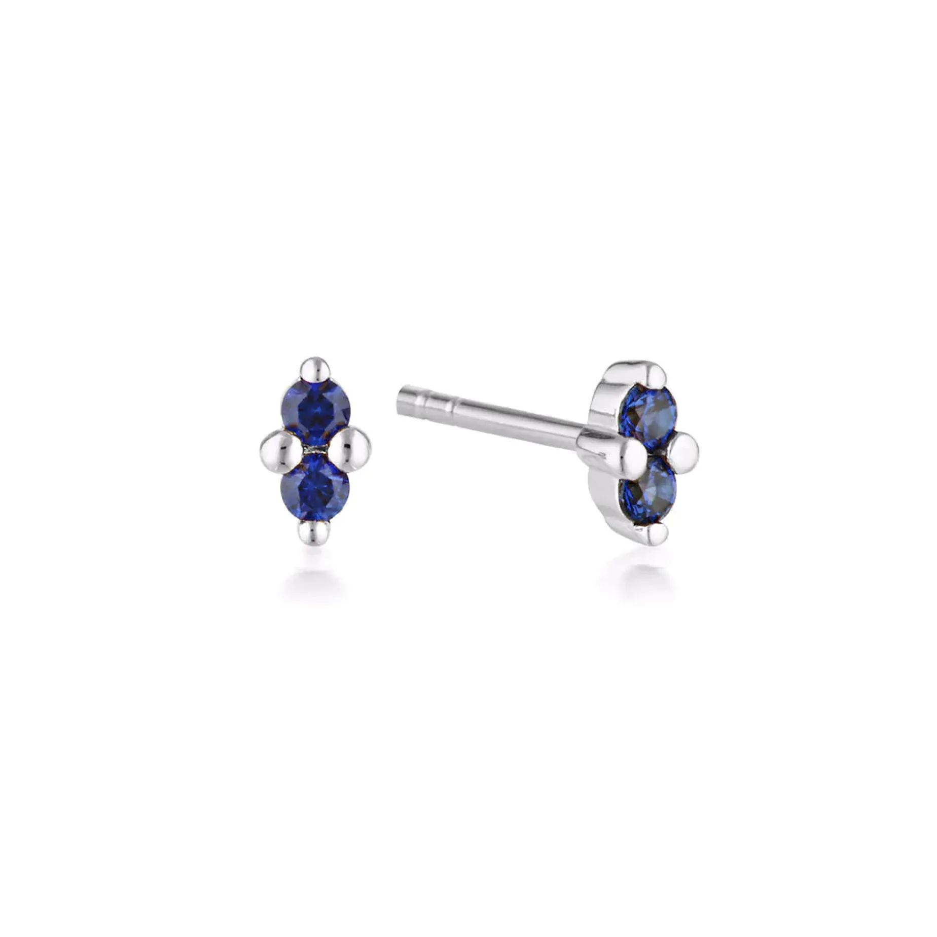 LINDA TAHIJA Birthstone Stud SAPPHIRE SILVER