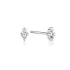 LINDA TAHIJA Birthstone Stud WHITE TOPAZ SILVER