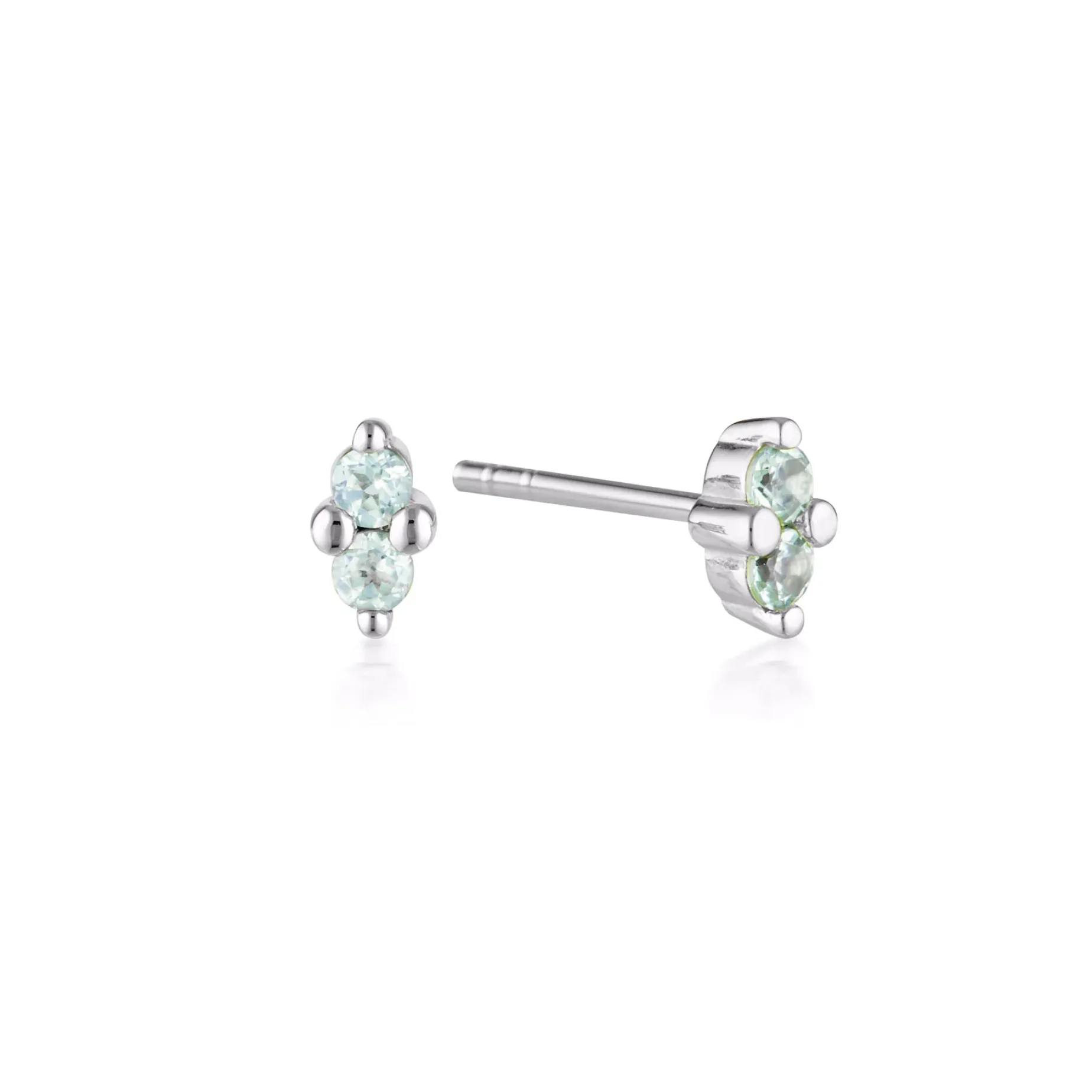 LINDA TAHIJA Birthstone Stud AQUAMARINE SILVER
