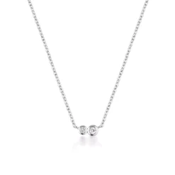 LINDA TAHIJA Duo Necklace White Topaz SILVER