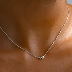 LINDA TAHIJA Duo Necklace White Topaz SILVER