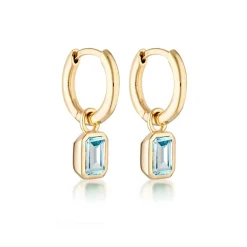LINDA TAHIJA Gemme Huggies Blue Topaz GOLD