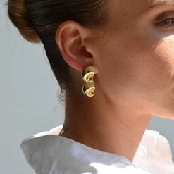 LINDA TAHIJA Nautilus Max Earrings GOLD