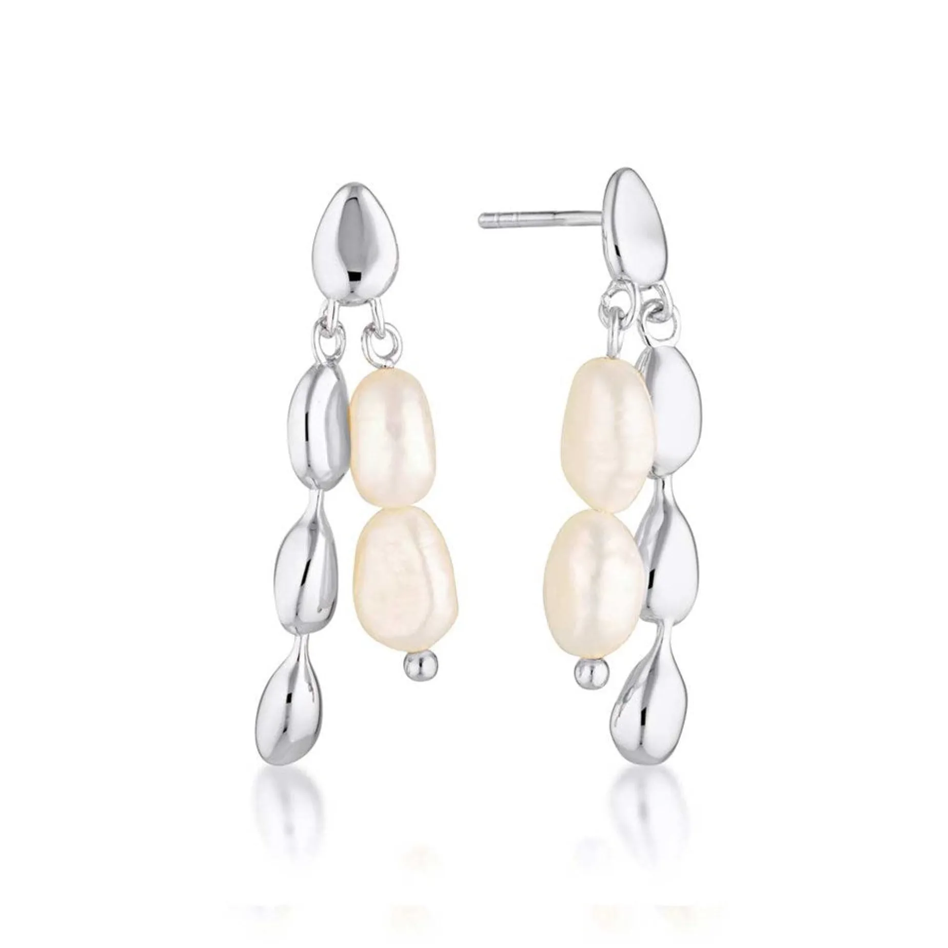 LINDA TAHIJA Neptunes Pearl Earring SILVER