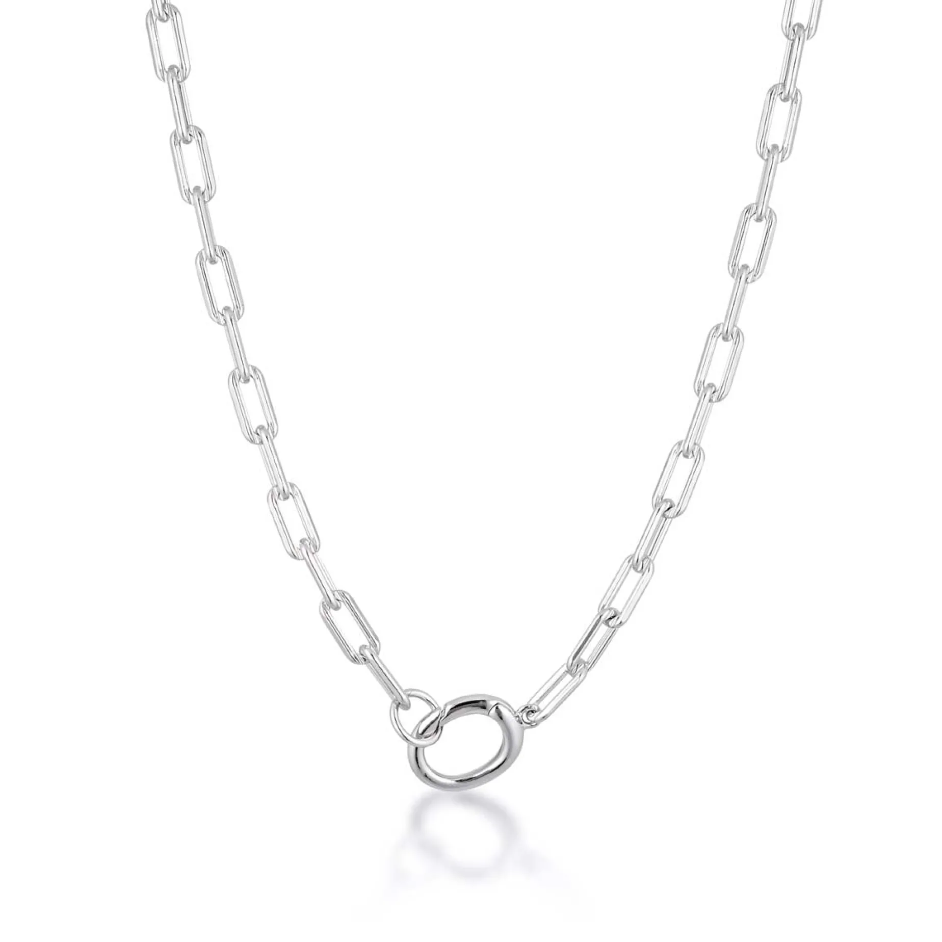 LINDA TAHIJA Paperclip Necklace SILVER