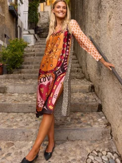 ME369 Violet V-Neck Dress SUNSET