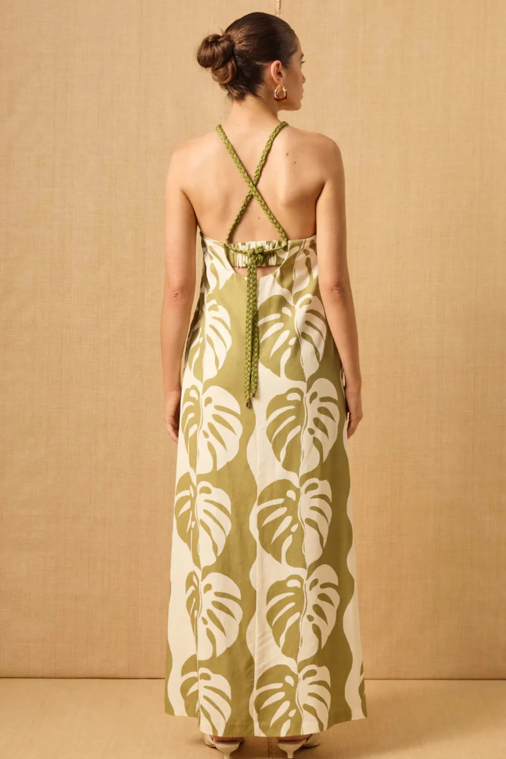 MON RENN Strapless Dress MID SUMMER PALM