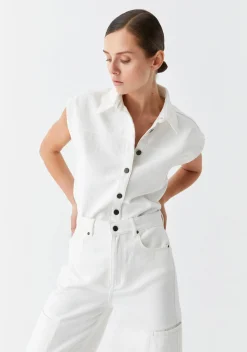 MORRISON Theo Denim Vest WHITE