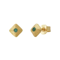 MURKANI Wandering Green Onyx Studs GOLD