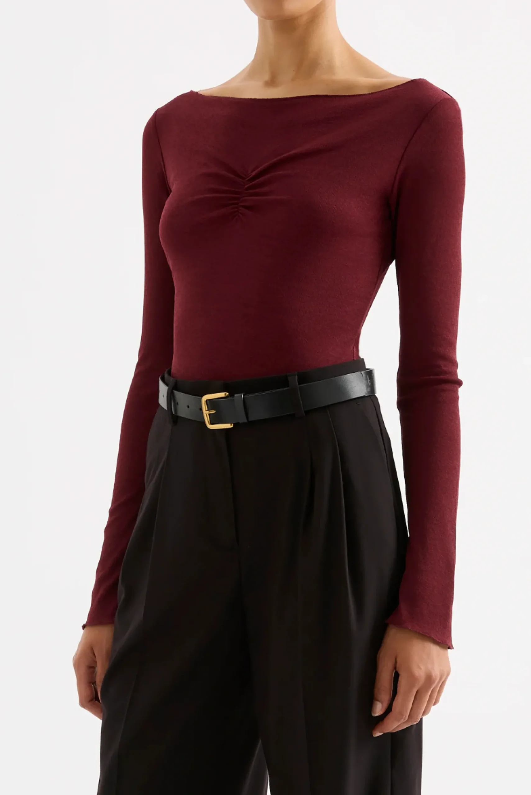 NUDE LUCY Clement Long Sleeve Top PLUM
