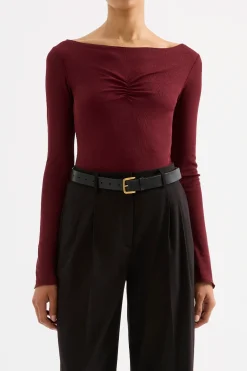 NUDE LUCY Clement Long Sleeve Top PLUM