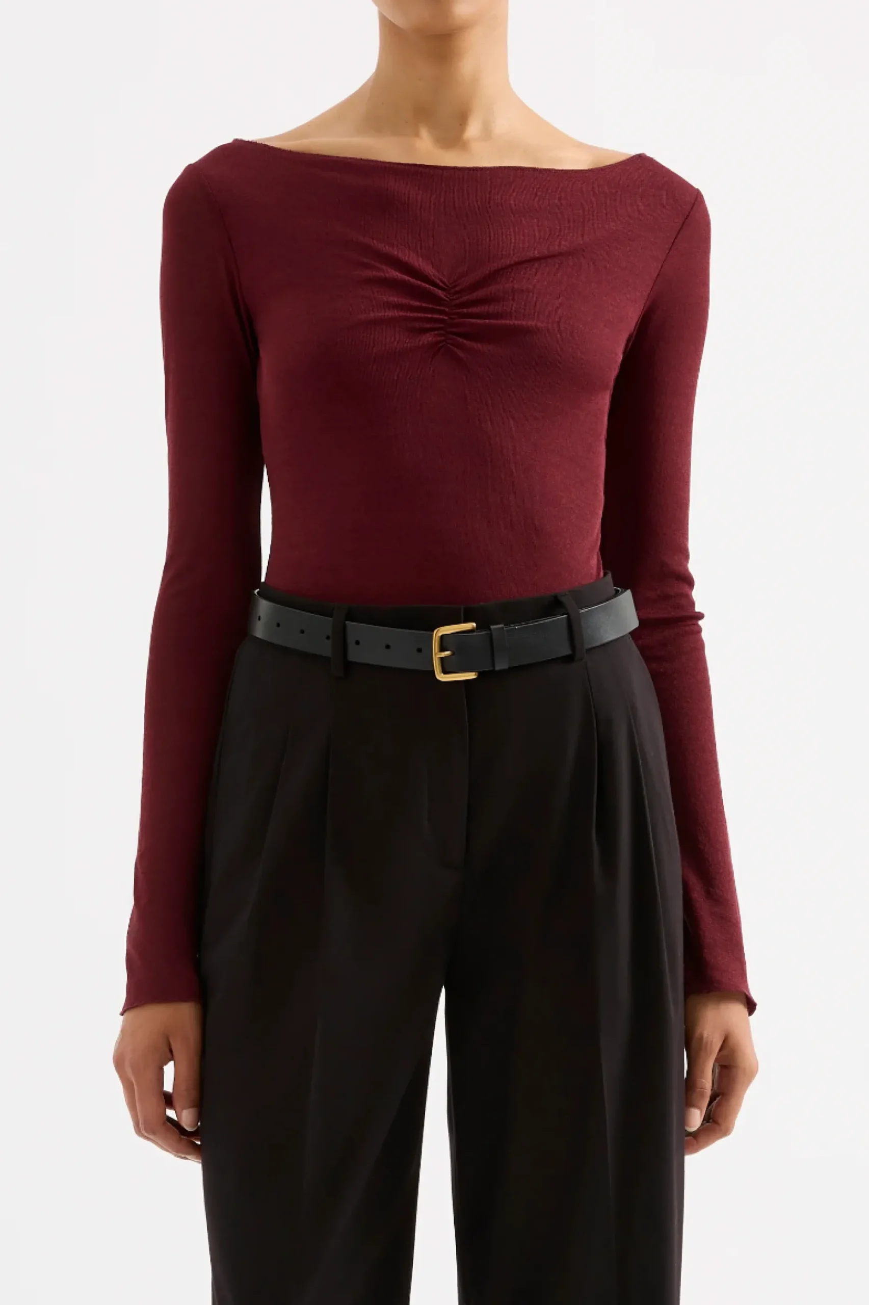 NUDE LUCY Clement Long Sleeve Top PLUM