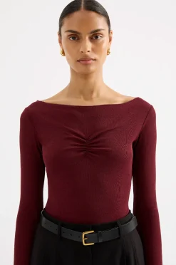 NUDE LUCY Clement Long Sleeve Top PLUM