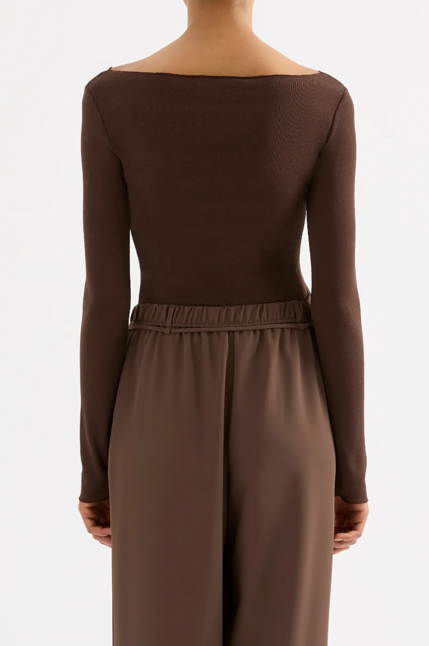 NUDE LUCY Clement Long Sleeve Top CHESTNUT
