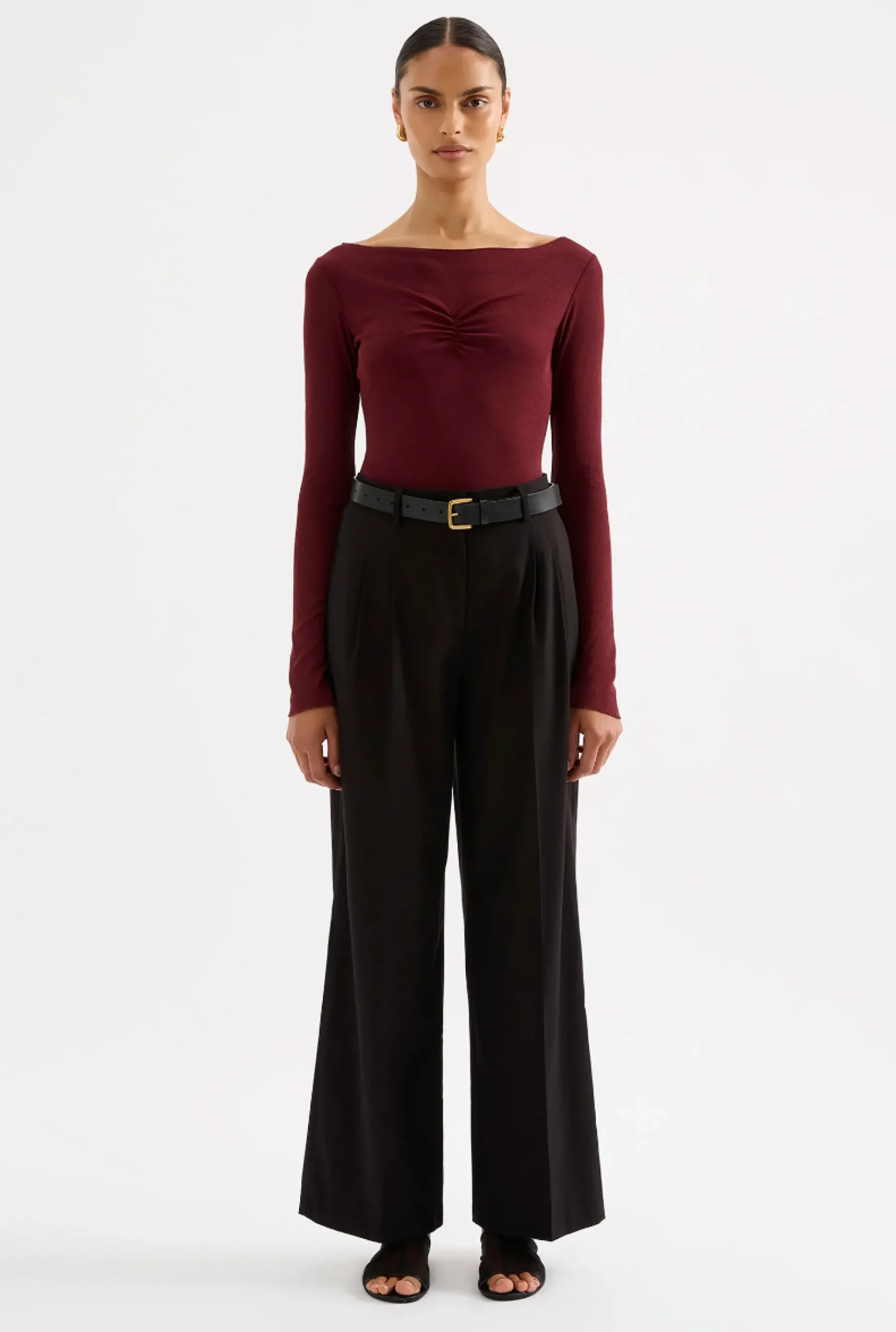 NUDE LUCY Clement Long Sleeve Top PLUM