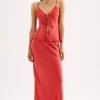 NUDE LUCY Ines Cupro Skirt CHILLI