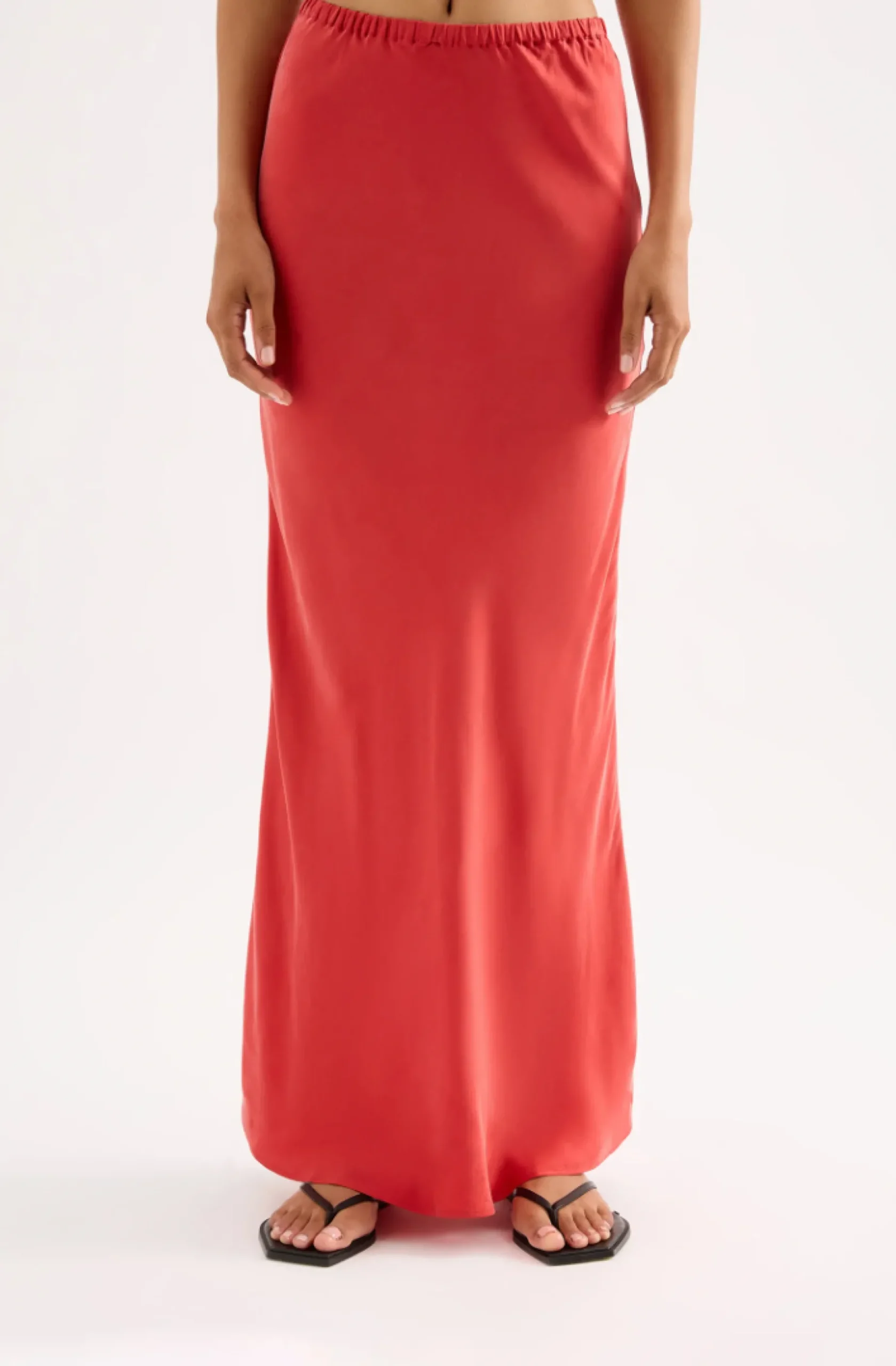 NUDE LUCY Ines Cupro Skirt CHILLI