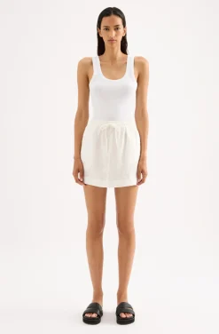 NUDE LUCY Lounge Linen Skirt WHITE