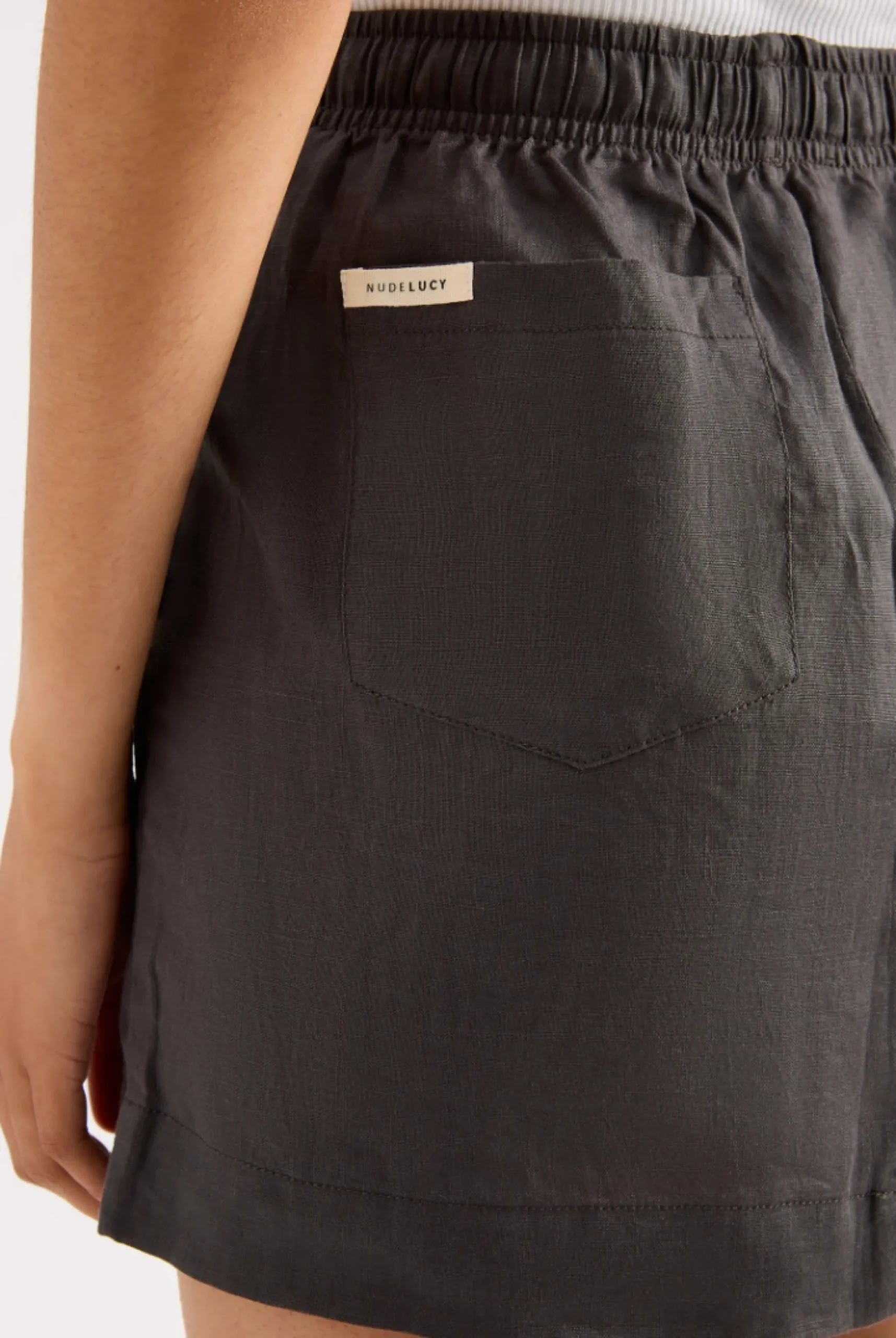 NUDE LUCY Lounge Linen Skirt COAL
