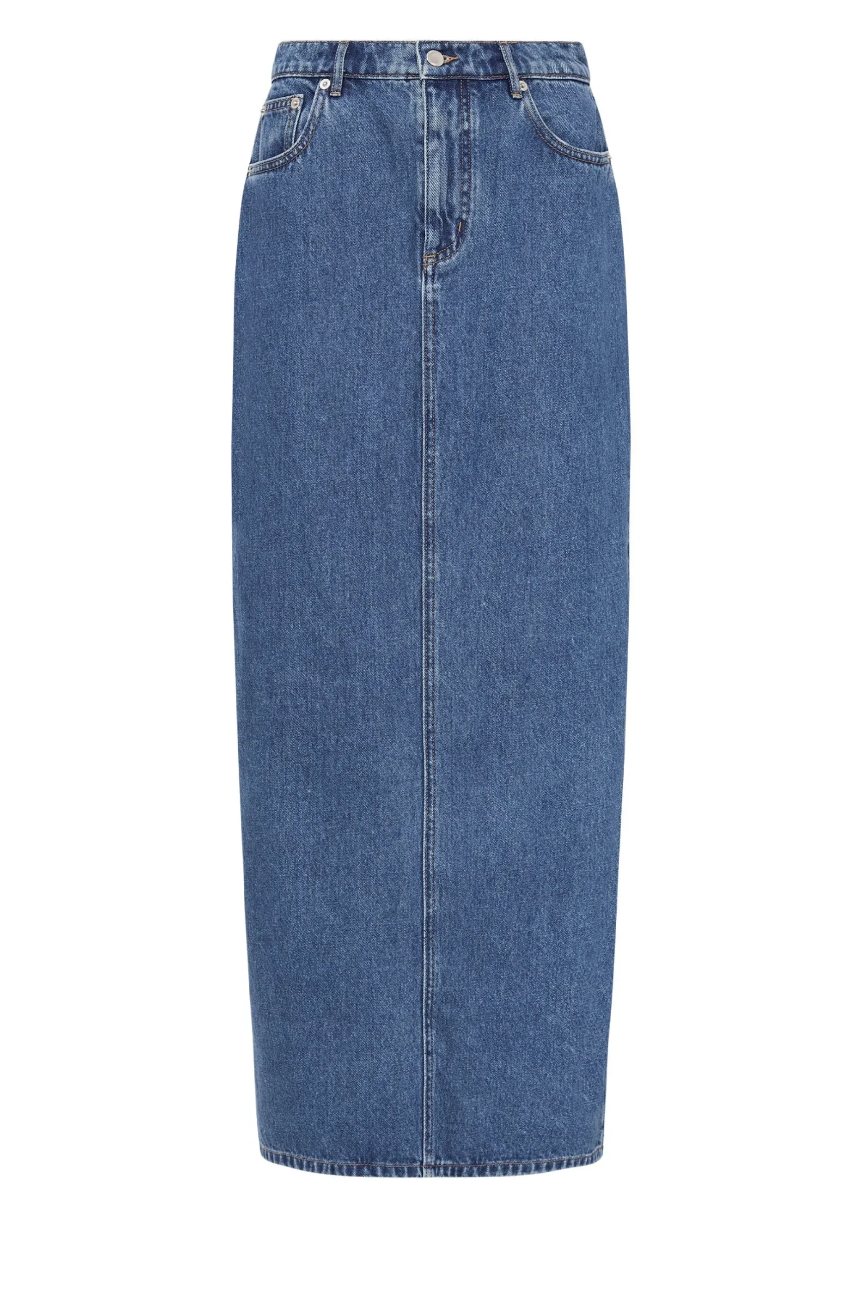 NUDE LUCY Organic Denim Maxi Skirt VINTAGE BLUE