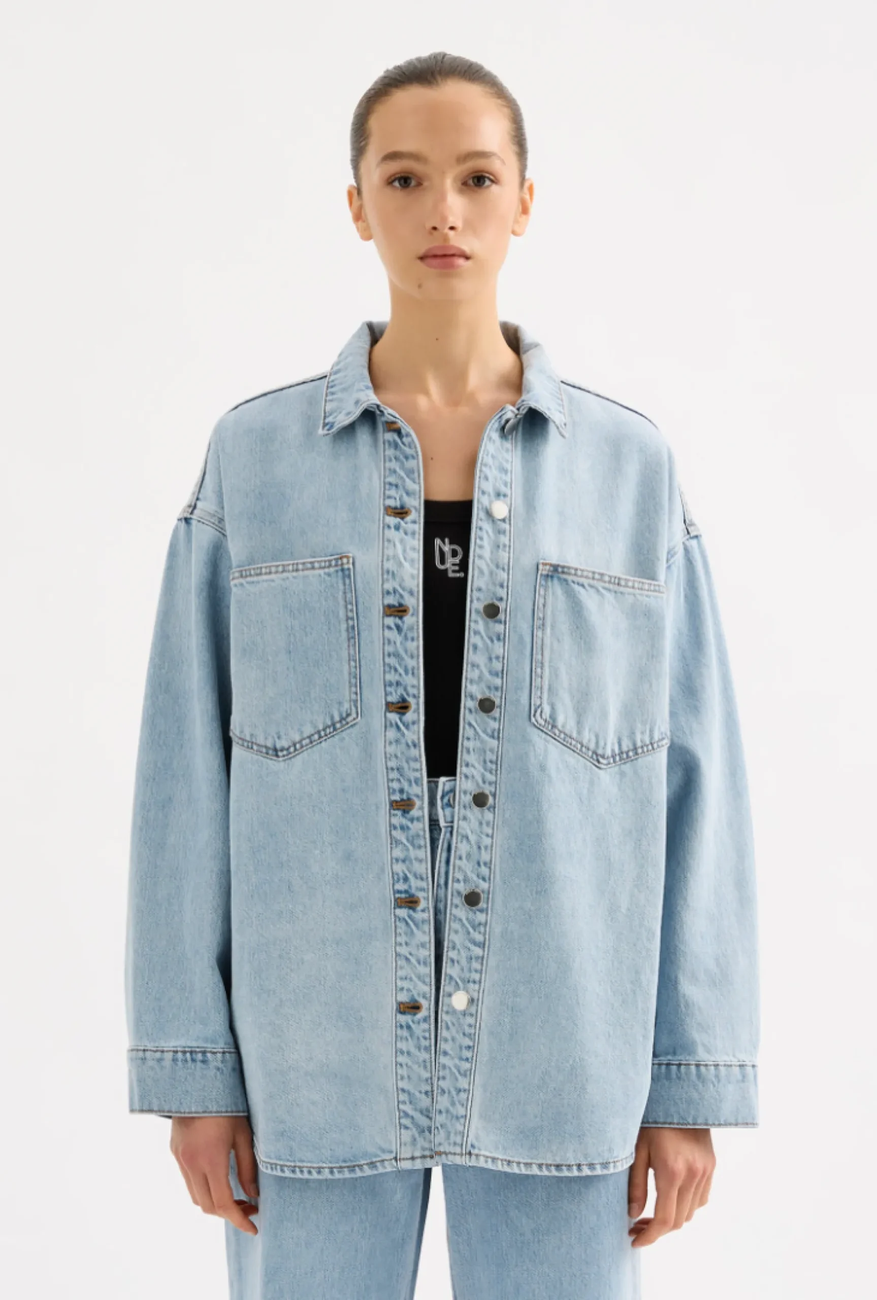 Nude Lucy Organic Denim Overshirt 90'S BLUE WASH