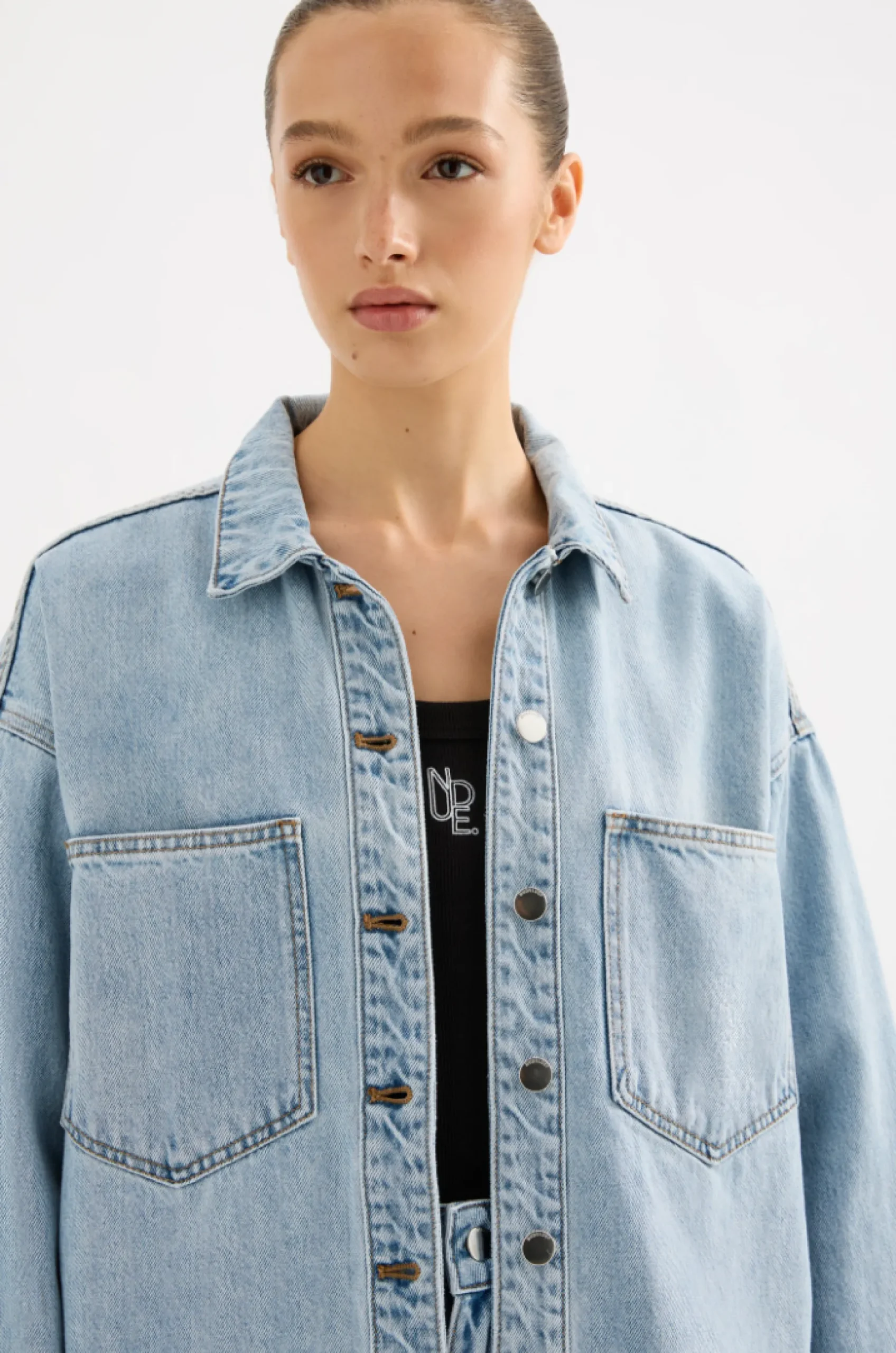 Nude Lucy Organic Denim Overshirt 90'S BLUE WASH