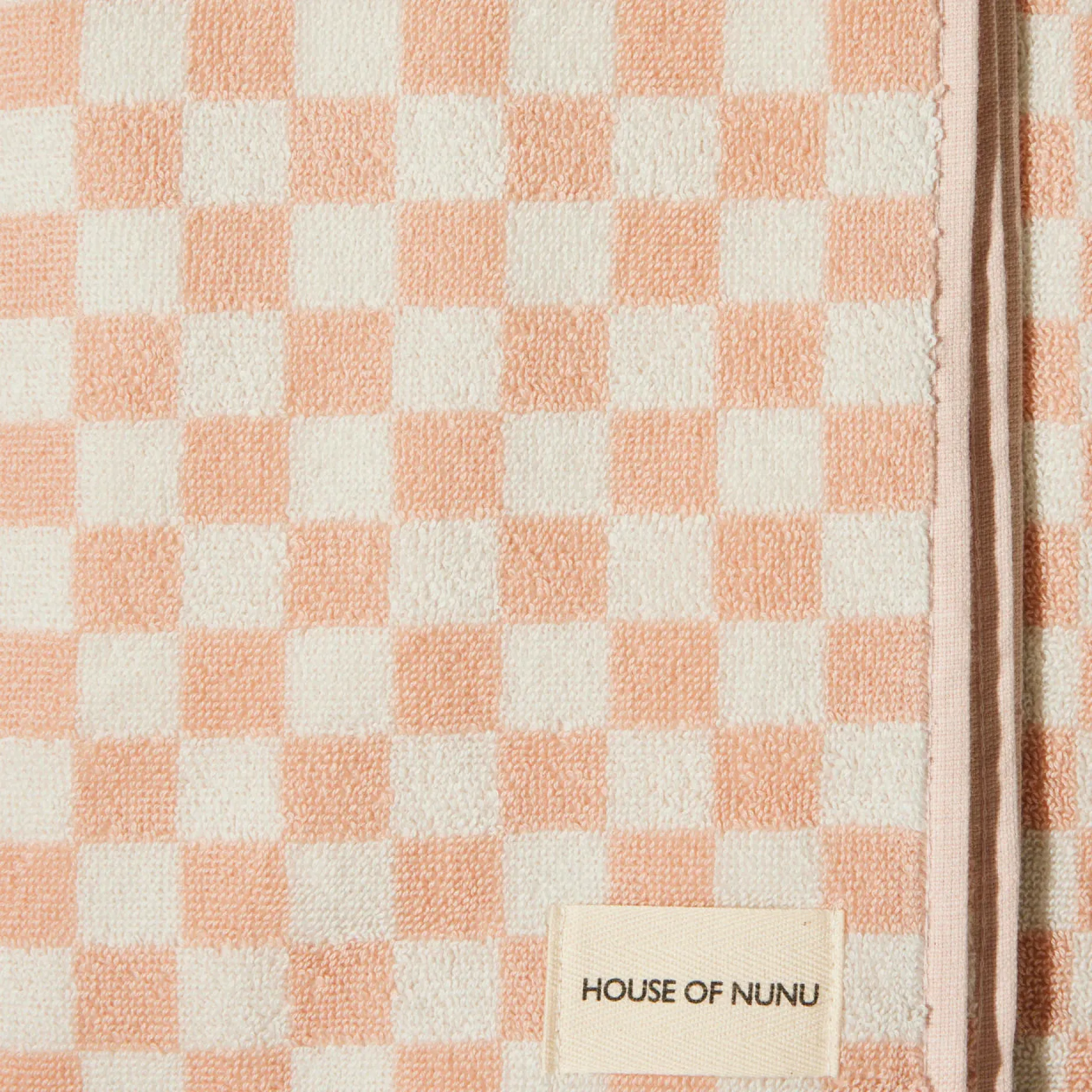 NUNU Bath + Hand Towel Set PINK CHECK