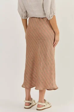 O&J Linen Skirt BRICK