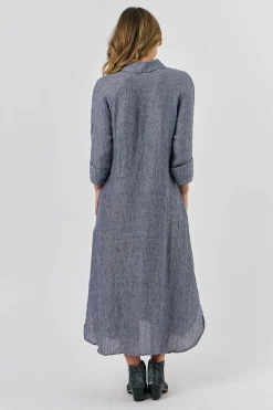 Olive et Julie Linen Maxi Dress NIGHTFALL
