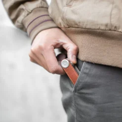 ORBITKEY Leather Key Organiser COGNAC