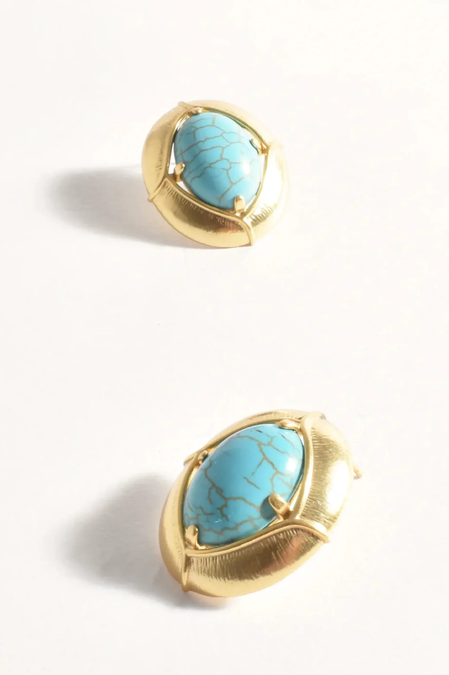 Oval Earrings GOLD TURQUOISE