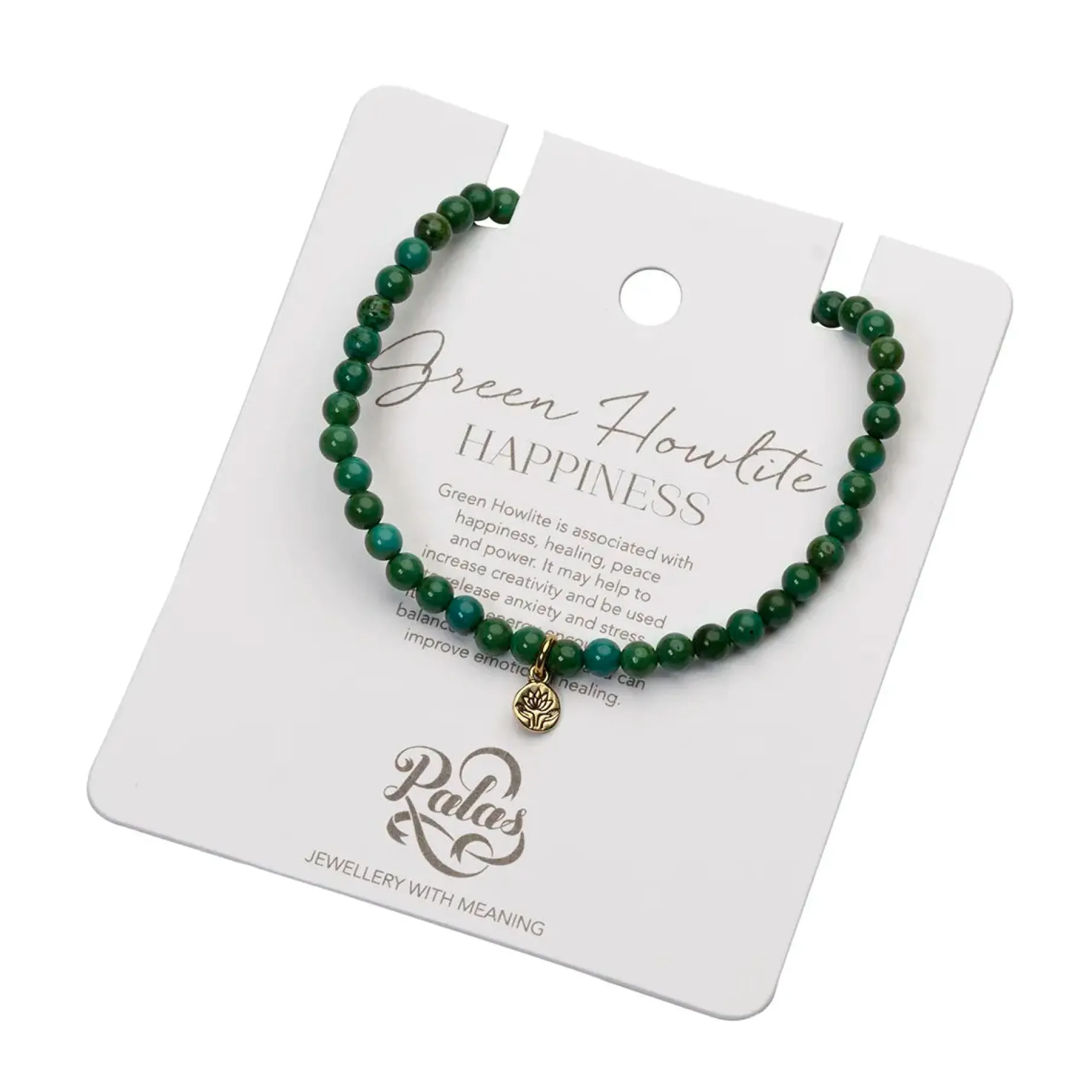 PALAS Healing Gem Bracelet GREEN HOWLITE