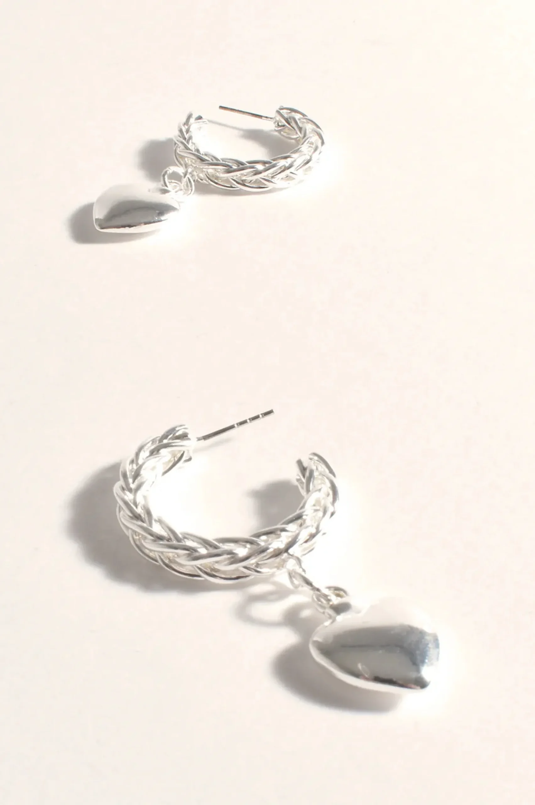 Rope Heart Drops SILVER