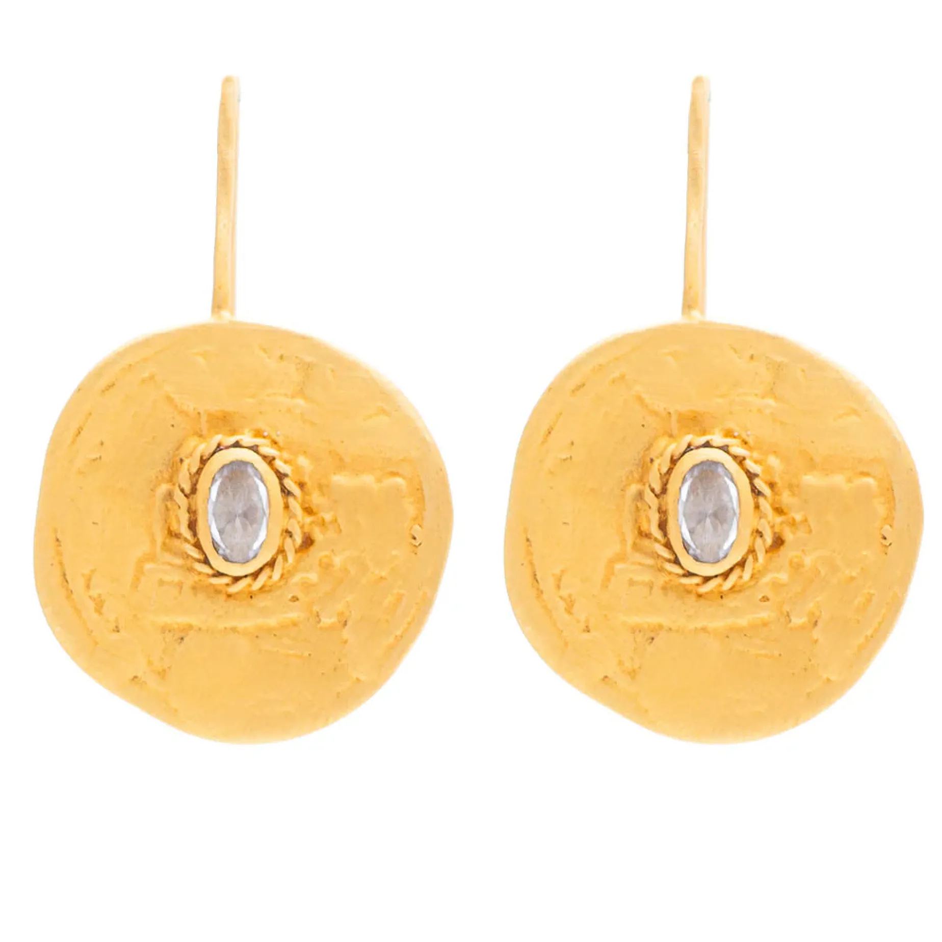 Ruby Teva Cleopatra Coin Earrings CUBIC ZIRCONIA