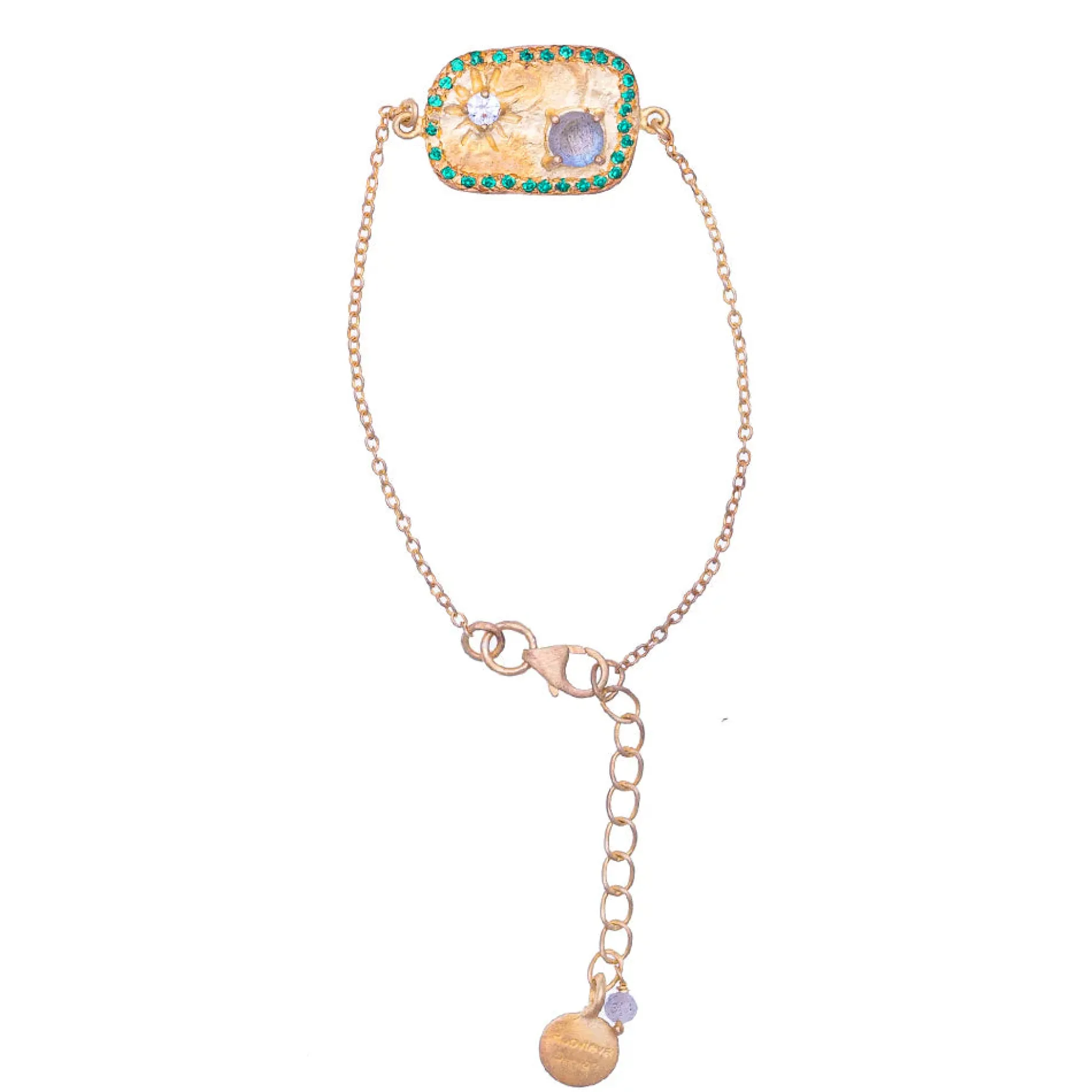 Ruby Teva Gold Fez Bracelet LABRADORITE