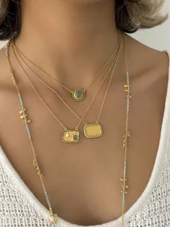 Ruby Teva Gold Fez Necklace LABRADORITE