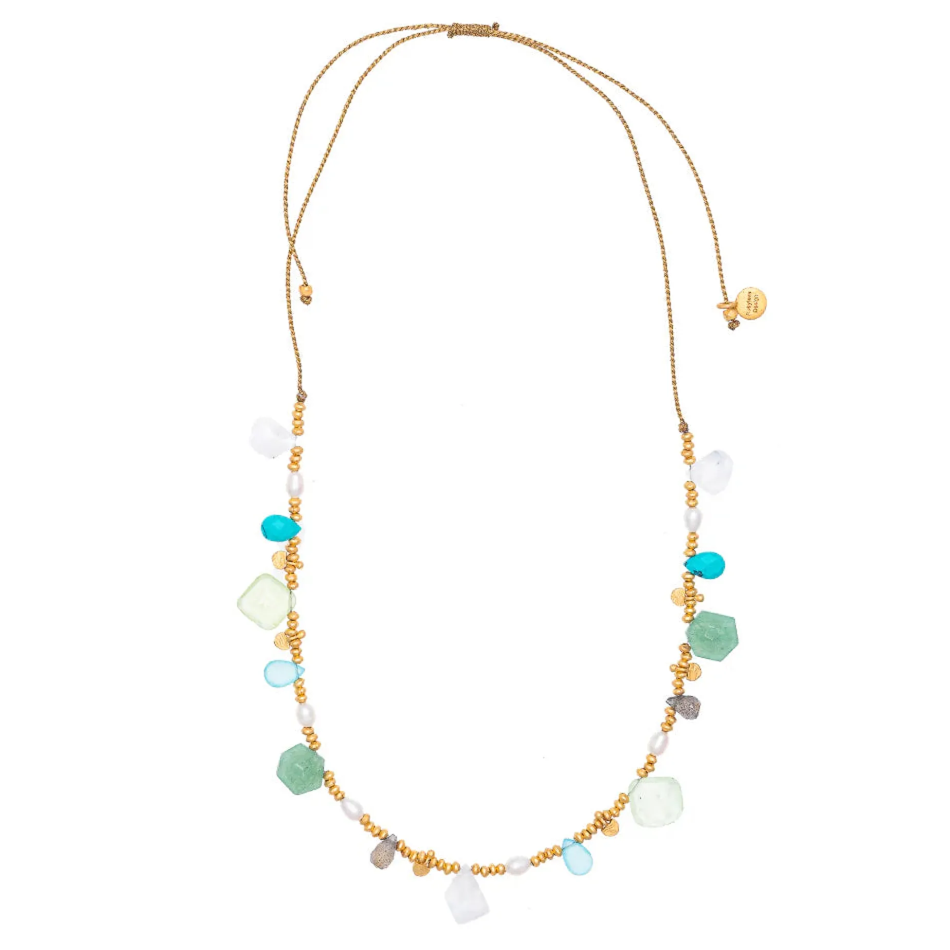 Ruby Teva Necklace MOONSTONE, GREEN AVENTURINE, PEARL, TURQ