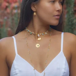 Ruby Teva Necklace MOONSTONE, GREEN AVENTURINE, PEARL, TURQ