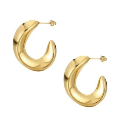 SUN Curved Hoop Earrings GOLD