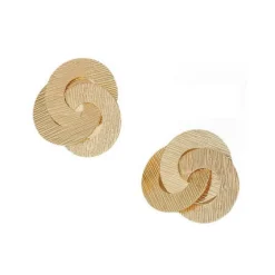 SUN Interlock Etched Circle Earrings